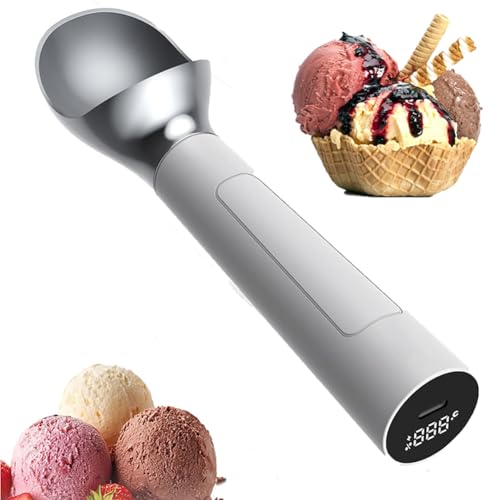 Cuillère à glace électrique – Métal antiadhésif, capacité de 56,7 g, température réglable pour crème glacée dure, étanche IP67