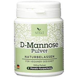 VITA1 D-Mannose Pulver • 100g (2 Monatspackung) • rein und naturbelassen & vegan und frei von Zusatzstoffen • Natur D…