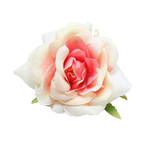 Kewl Fashion Women's Bohemia Rose Flowers Hairpin Hair Clip Flower Brooch (Pink)