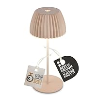 BRILONER - Riffle Mini LED Tischlampe kabellos IP44 mit Lichtkante, Touchdimmer, Akku tauschbar, Nachttischlampe, LED Lampe, Akku Lampe, German Design Award Winner 2025, 8,5 x 20 cm, Beige