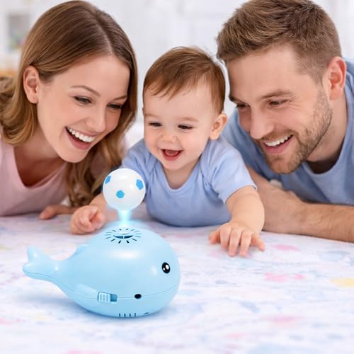 Image of Amazon Brand - Jam & Honey Floating Balls Little Whale Toy, Electric Air Blowing Floating Ball Toys, Unique Birthday Party Gifts for Boys, Girls, Kids, Children Aged 3+ (Blue)
