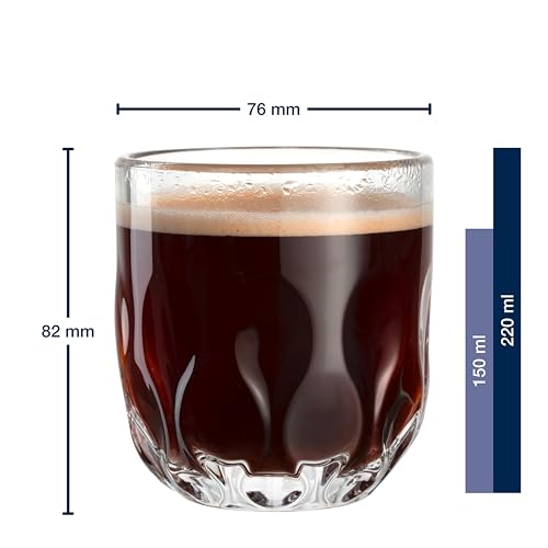 Lot de 6 tasses à café avec structure en goutte et design clair de 220ml