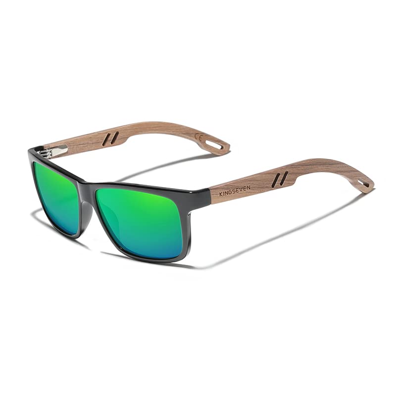 KINGSEVENDesign Men Glasses Reinforced Hinge Wood Handmade Temples Sunglasses Polarized Lens Women Eyewear Sun Glasses