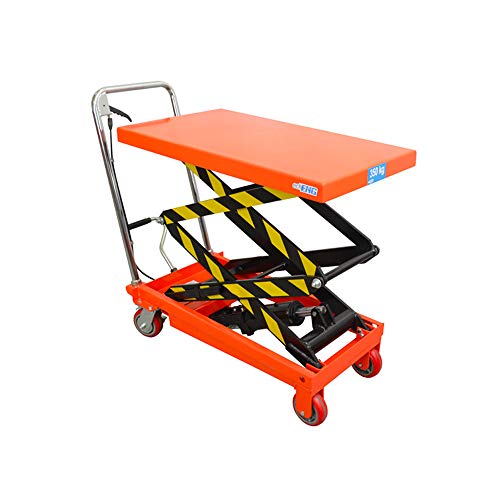 echoENG Carrello sollevatore con Piattaforma a Doppio Pantografo| Altezza di sollevamento 1300 mm | Portata 350 kg | Dimensione tavola 850x500 | Transpallet a forbice |MA SL CP35