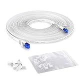 Flat Ethernet Cable with Break-Proof Design, Internet/LAN Cable – 100ft (Maximum Fiber Optic Speed, Highly Flexible & Suitable for Permanent Installation, RJ45, White) – by CableDirect