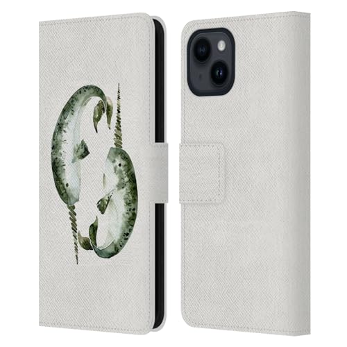 Funda de cuero tipo libro para iPhone 15 Cat Coquillette protectora mar