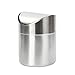 Kitchnexus Mini poubelle en Acier Inoxydable avec Couvercle de Balançoire Pratique pour Bureau Table Voiture Chambre Argenté