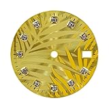 Saharuse Orologio da 28,5 mm con quadrante 1 Pezzo for Movimento NH35 Accessorio Luminoso Verde(Golden 2)