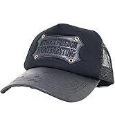 [エクサス] メッシュキャップ 合皮 レザープレート 大きいサイズ帽子 約65cm対応 サイズ調節可能 メンズ ブラック