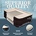 Englander First Ever Microfiber Air Mattress, Microfiber Airbed with Built in Pump Queen Brown/Cream Top