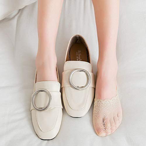 Women's No Show Socks Lace Low Cut Flat Invisible Liner Socks Non-skid Boat Socks Set of 64
