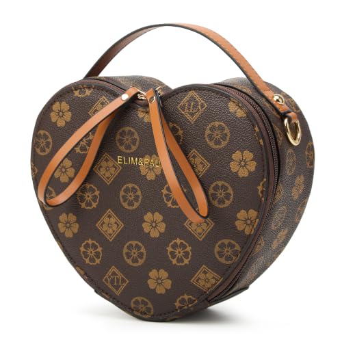 Image of Makes Crossbody Bags for Women Vegan Leather Adjustable Shoulder Strap | Small Purse with Heart Shape Daily Travel College, Large Capacity Handbag Gift for Mother Wife Mom