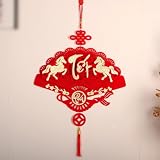 Colgante de Año Nuevo vietnamita con elementos del patrimonio cultural y borlas colgantes para el festival lunar para uso doméstico y fiesta (B)