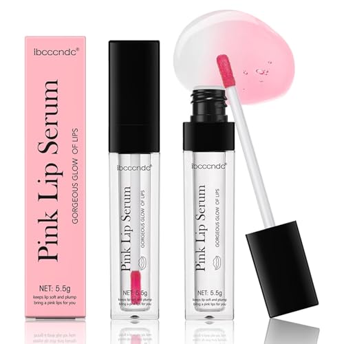 Pink Lip Sierum,Lip Plumper,Magischer Color Changing Lip Oil,Hydratante Colore Modificante Lip Oil, Radiosce e volume,Glossier Lip Balm per far brillare le tue labbra (2 pezzi)