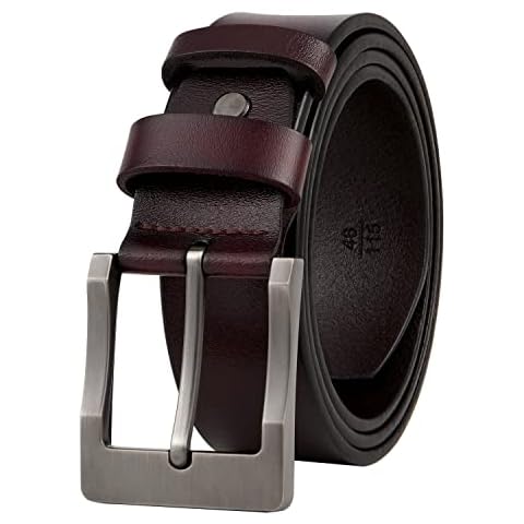 GSG Mens Belts for Jeans Soft Genuine Leather Dress Belts 38mm for Casual Jeans & Work Brown 36-40 inch Cover