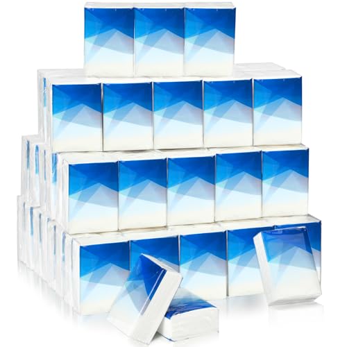 100 Pack Pocket Tissues Travel Packs Bulk 1000 Sheet Small Tissues Pocket Packs 3 Ply Mini Travel Size Tissue Packs Individual T