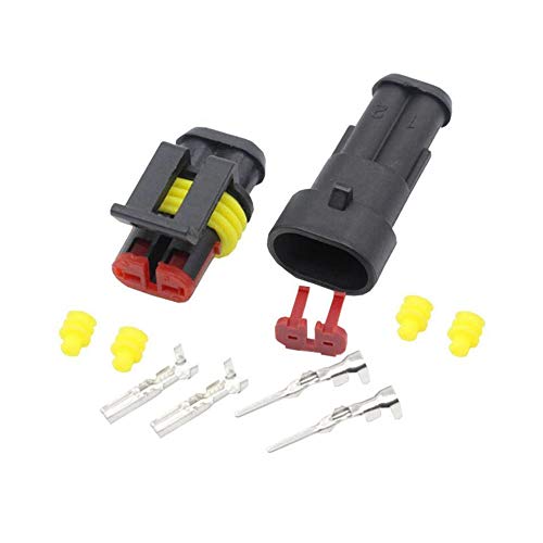 Esupport 2 Pin Way Car Auto Waterproof Electrical Connector Plug Socket Kit With Wire Awg Gauge Marine Pack Of 5 #TOP4