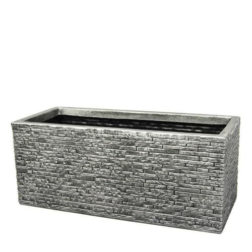 Strata GN576 Slate Lightweight Garden Planter Trough - Durable, Stylish, and Weather-Resistant Plant Pot- Ideal for Your Outdoor Space (60 x 25 x 25.5cm)
