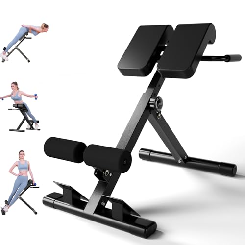 SIRHOME Adjustable Roman Chair with 330 lb Capacity Foldable Incline Hyperextension Bench Multi-Function Home Gym Back Extension Machine for Glutes Hamstrings & Lower Back Strength Training