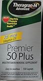 Multivitamin / Multimineral Supplement with Lutein & Lycopene, 130 Caplets. Premier 50 Plus By Theragran-m