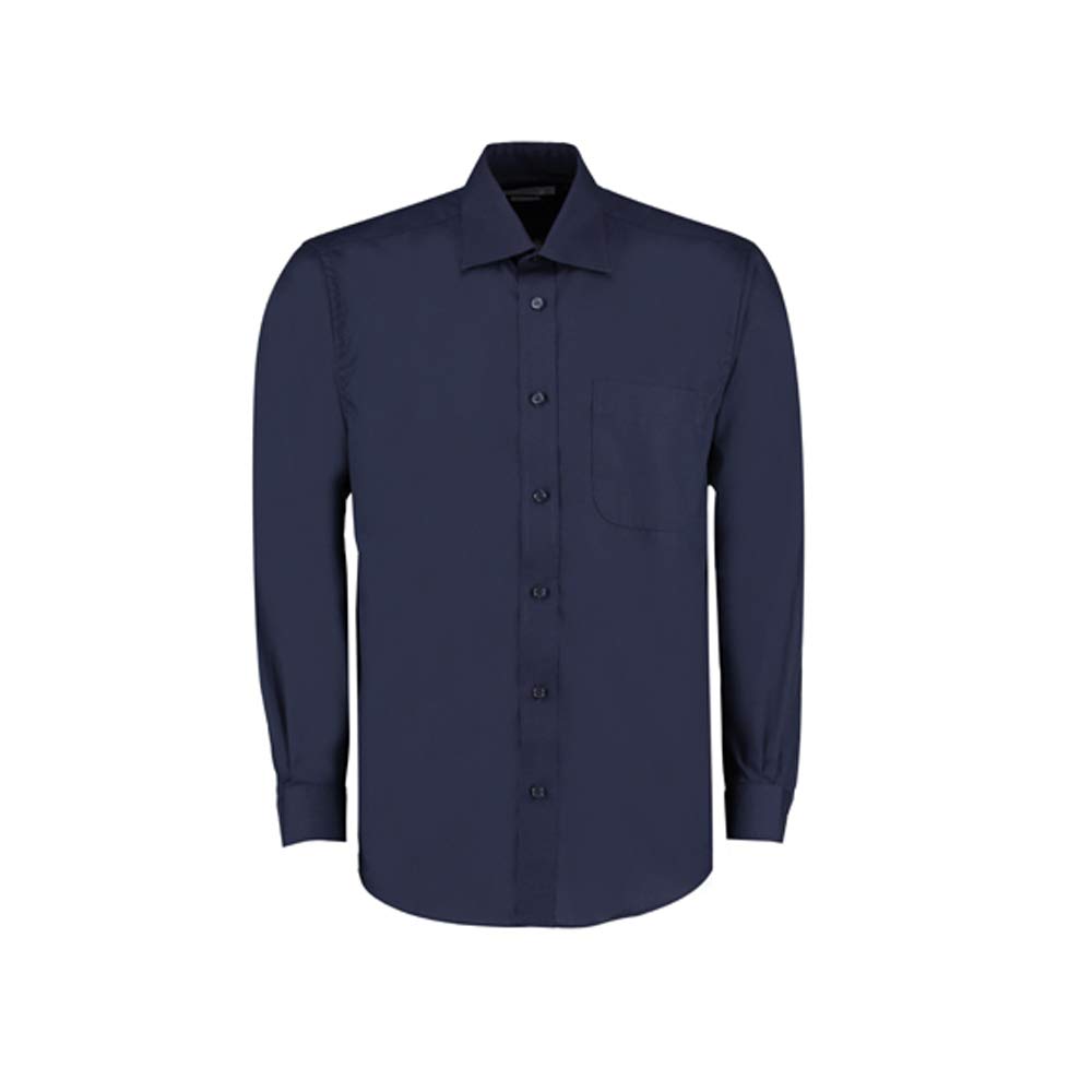 Kustom Kit Long Sleeve Business Shirt, Dark Navy, 15.5". KK104