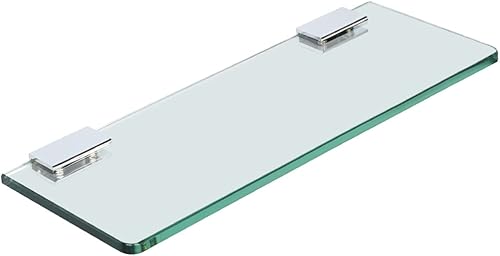SAYAYO Estantes flotantes de vidrio para baño, estante de vidrio templado para pared de 15 x 5 pulgadas, 1 paquete, transparente