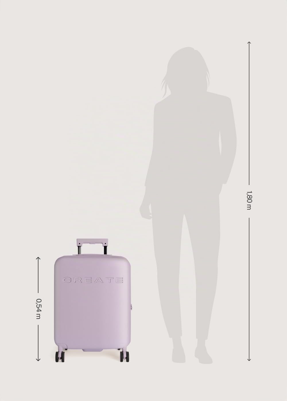 CREATE / Luggage Studio/Faltbarer Polykarbonat-Hartschalenkoffer Violett / 39x23x54cm / TSA-Vorhängeschloss, 4 multidirektionale Doppelrollen, Innenorganizer, Starke und langlebige Materialien