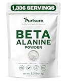Purisure Beta Alanine Powder 1kg, Pure Beta Alanine Pre-Workout Supplement for Sustained Energy, Beta Alanine Pre Workout Powder for Men and Women, Alanine Supplement for Endurance, 1,336 Servings