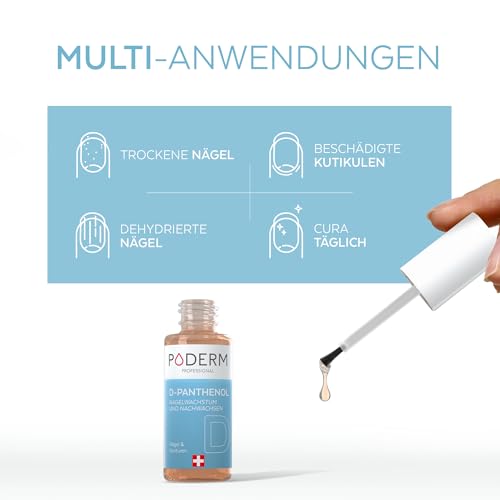 Poderm 5 in 1 Nagel Booster Serum - D-Panthenol | Stärkende Pflege für Fragile Nägel - 6 ML | Fördert das Wachstum & Begrenzt Bruch | 100% Natürlich - Entwickelt von einem Podologen in der Schweiz