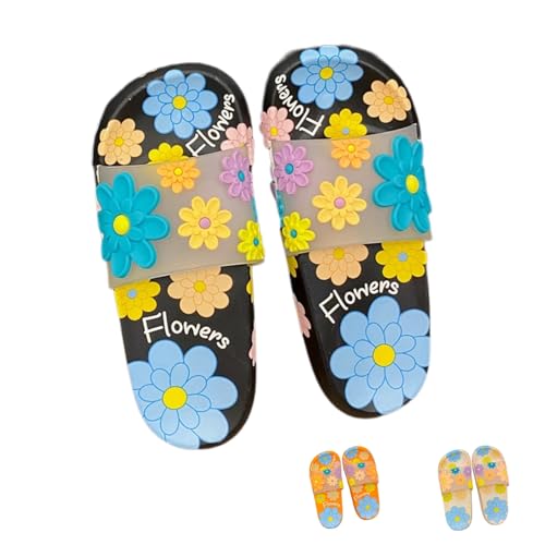 Women's Flower Sandals Y2K Aesthetic Kawaii Cute Slip on Flat Summer Beach Sandals Comfort Walking Shoes Shower Slippers