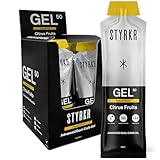 Styrkr GEL50 Energy Gels by Styrkr - 50g of Carbs - Pack of 12 Citrus Flavoured Energy Gels for Cycling & Running - Approved by Endurance Athletes - Advanced Dual-Carb Formulation - 12x Pack