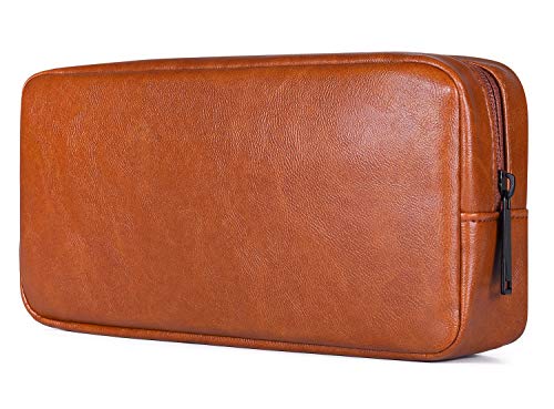 Pu Leather Pencil Bag Pen Case, Large Capacity Stationery Pouch Pencil Holder Desk Organizer, Portable Pencils Pens Pouch For Electronic Organizer And Office Supplies (Brown) #TOP20