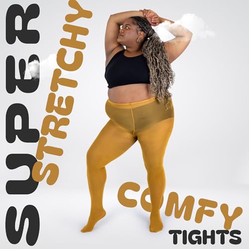Image of Silky Toes Plus Size Tights for Women | 60D Soft Opaque Comfort Fit Pantyhose | Black or Colored 1-2 pairs | 1X-8X