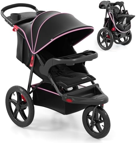 INFANS Jogging Stroller, Jogger Travel System with Shock Absorbin...