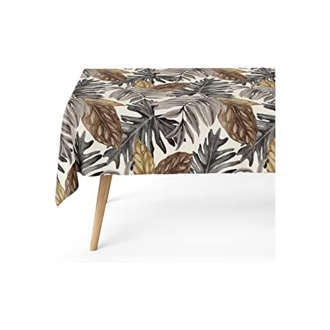 GAMUSI Karel Rectangular Stain-Resistant Tablecloth Black 140 x 140 cm Cover