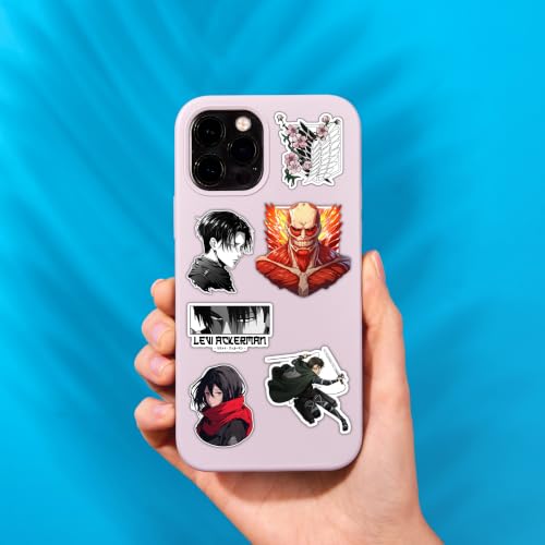 Image of Attack on Titan Stickers Pack of 35 Stickers | Anime Waterproof Vinyl Stickers for Laptop, Phone, Water Bottle, Notebook, Gaming & Anime Fans