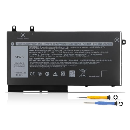 51Wh R8D7N Laptop Batterie pour Dell Latitude 5400 5500 E5400 E5500 Inspiron 7590 7591 2n1 2-in-1 Precision 3540 Mobile Workstation Serie P84F P98G P80F 1V1XF...