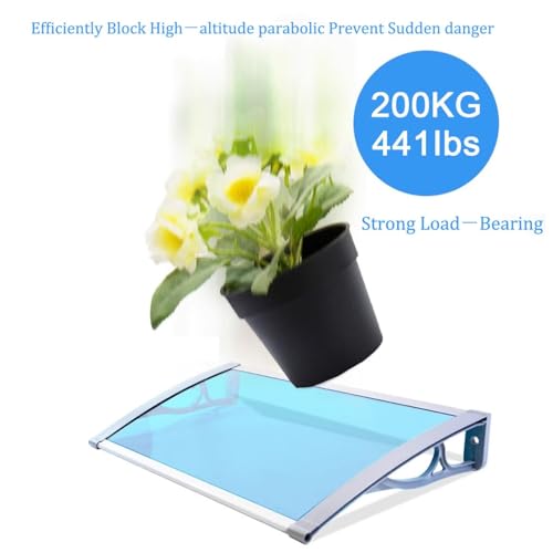 Auvent de porte en polycarbonate avec installation facile abri extérieur 70x100 - 5