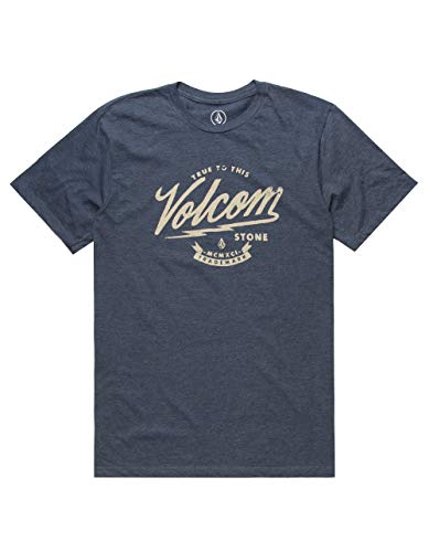 VOLCOM Old Spark Mens T-Shirt, Heather Navy, Large