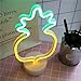 ENUOLI Pineapple Neon Signs Warm White LED Neon Light Sign with Holder Base Indoor Decor Battery Operated Lights for Home Party Birthday Bedroom Bedside Table Decoration Children Kids Gifts