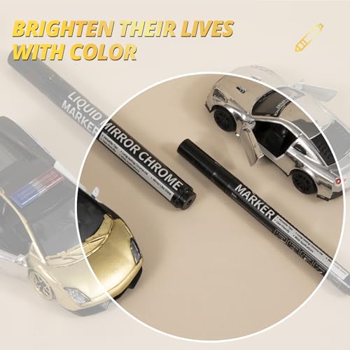 Htvront SG-HB-0008-US Silver Liquid Mirror Chrome Marker 3Pcs thumb #1