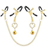 Encanova Nipple Clamps for Women - 3 Pcs Adjustable Nipple Clips for Adult Play Non Piercing Nipples Jewerlry...