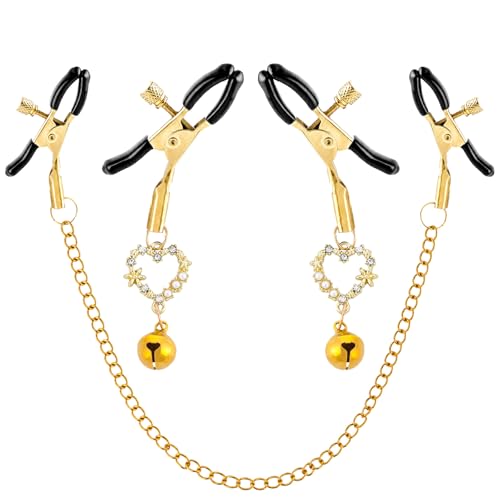 Encanova 3 Pcs Nipple Clamps with Chain for Women