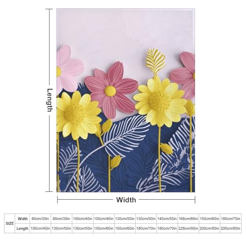 Couverture en flanelle douce de qualité supérieure à fleurs - 3