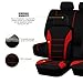TNAIYH Car Seat Cover Full Set, Fashion Soft Sponge Vehicle Front and Rear Split Bench with Removable Headrest Cover, Breathable Auto Seat Protector, Universal for Truck SUV Sedan (Red/Black)