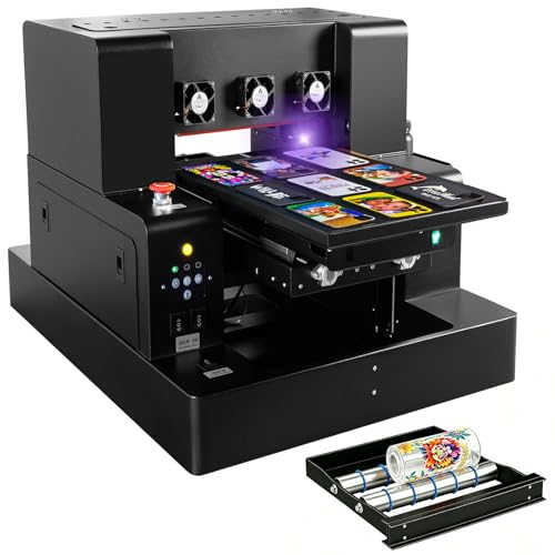 A4 XP600 UV Printer, UV Flatbed Printer Machine with Super Fast Speed,...