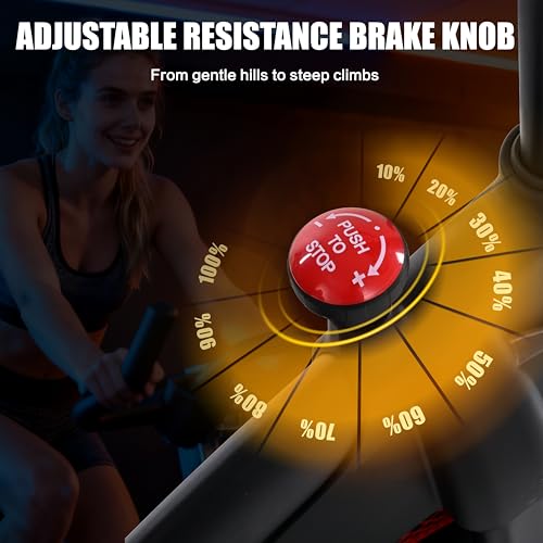 Image of Exercise Bike Stationary Bike Indoor Cycling Bicycle for Home Gym Spinning Bike 300 lbs Weight Capacity Adjustable Seat /Handlebar for Office Cardio Workout