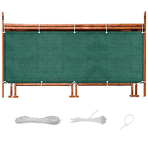Pantalla de privacidad 105 x 900 cm Protección UV Transpirable Pantallas Protectoras de Privacidad con Ataduras de Cables para balcón Exterior de jardín, Verde Oscuro