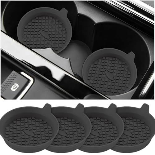 Juego de 4 posavasos universales para auto en silicona negra miniatura 2