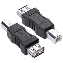Printer to USB Adapter USB Type B Male to USB-A Female Converter for HP/Canon/Dell/Epson/Lexmark/Xerox & More Scanner Fax Machine to Computer Laptop PC 2Pack, Not Midi Adapter